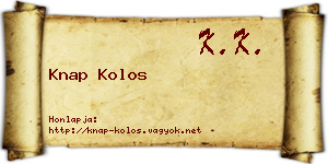 Knap Kolos névjegykártya